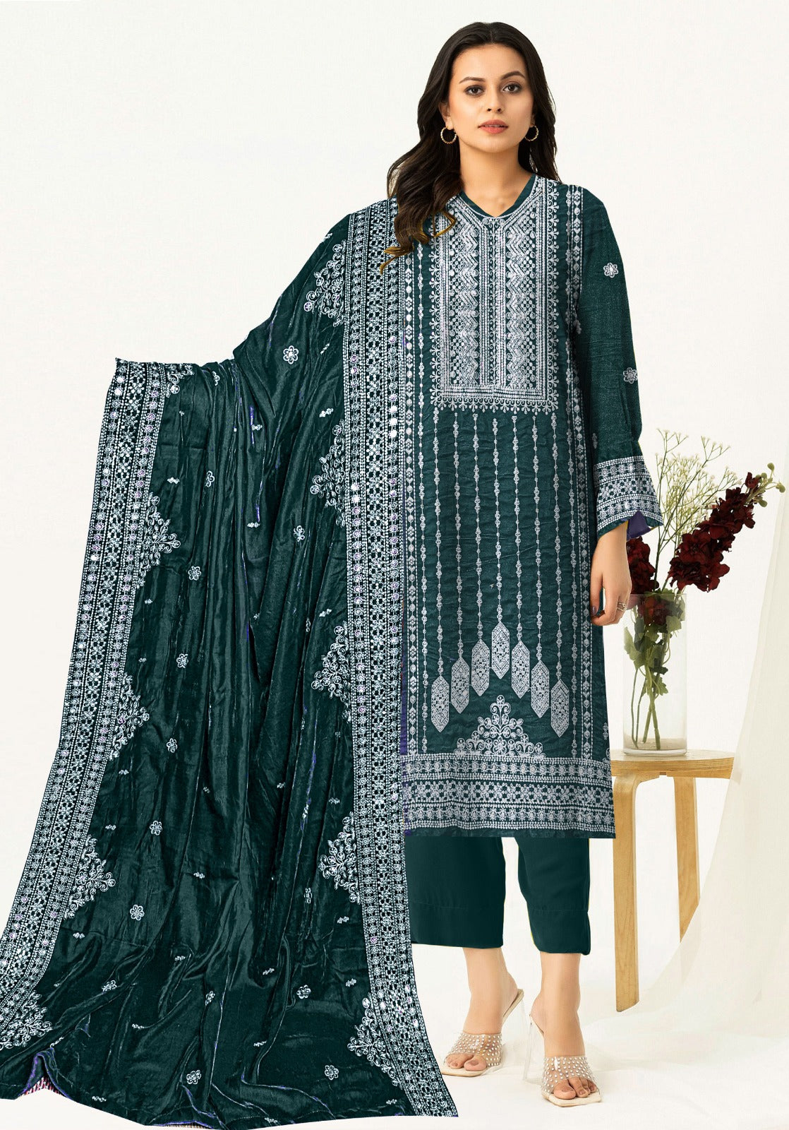 Velvet Embridery Suit #03