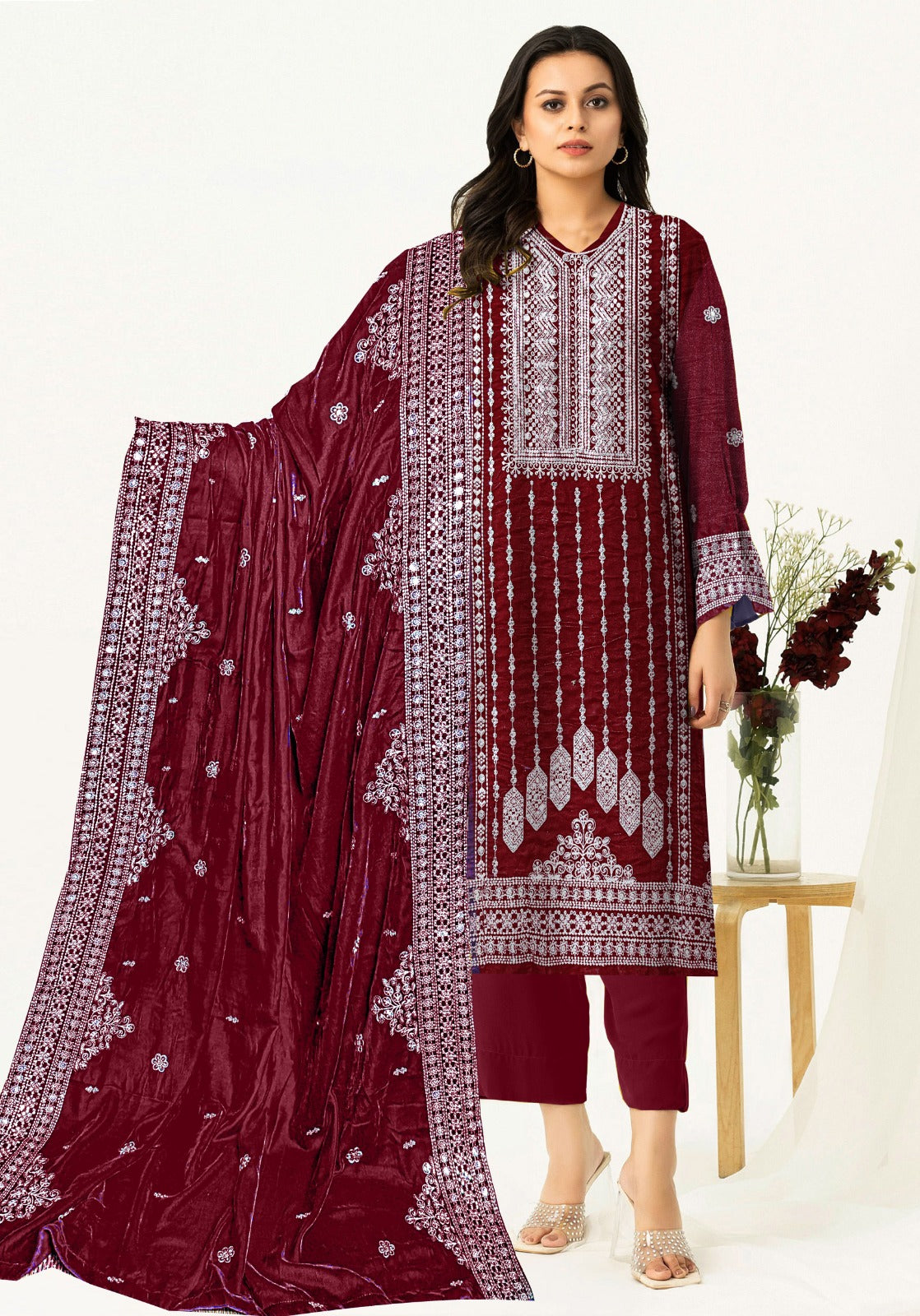 Velvet Embridery Suit #03