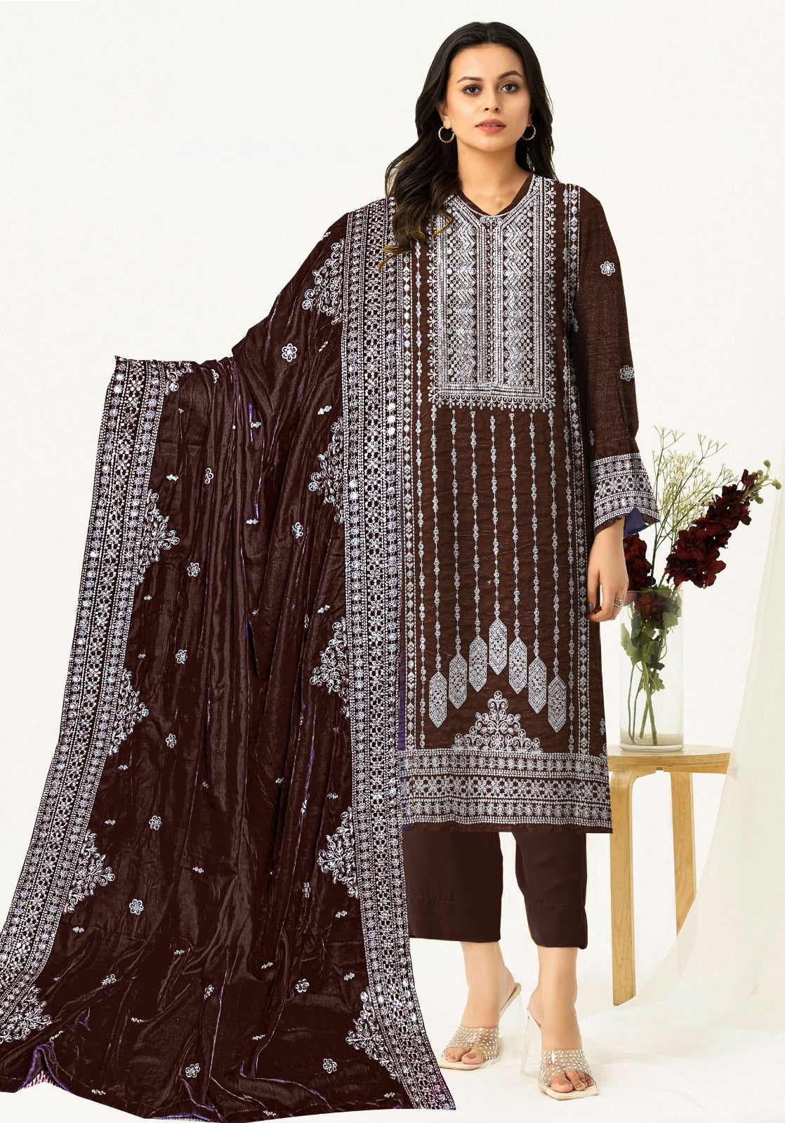 Velvet Embridery Suit #03