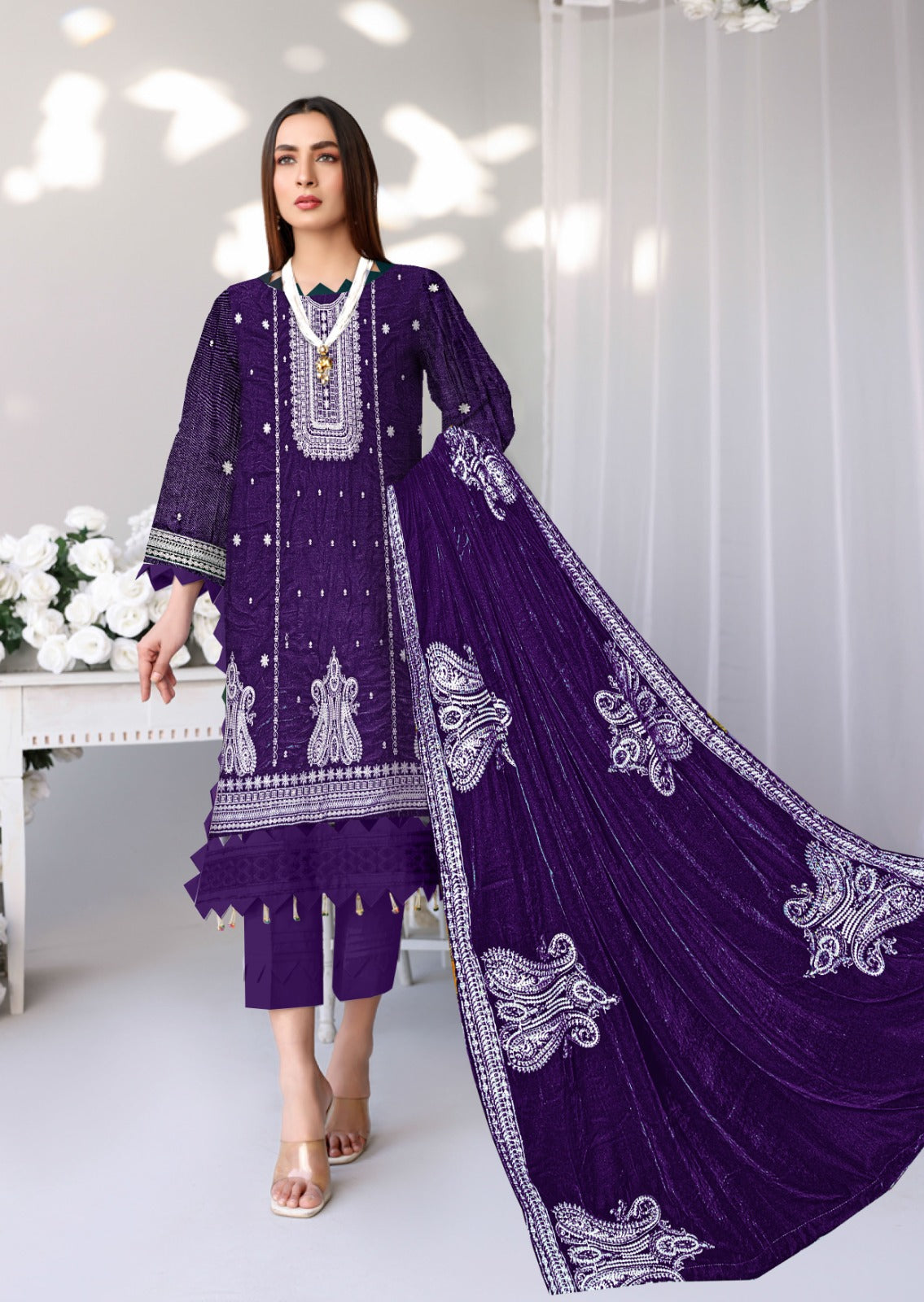 Velvet Embridery Suit #04