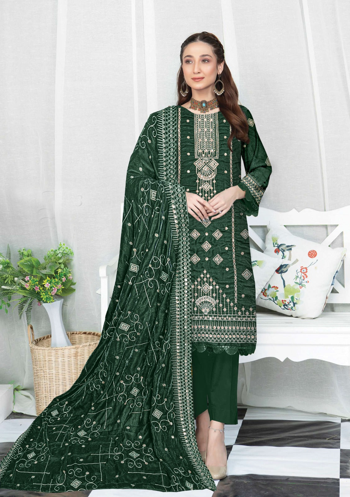 Velvet Embridery Suit #05