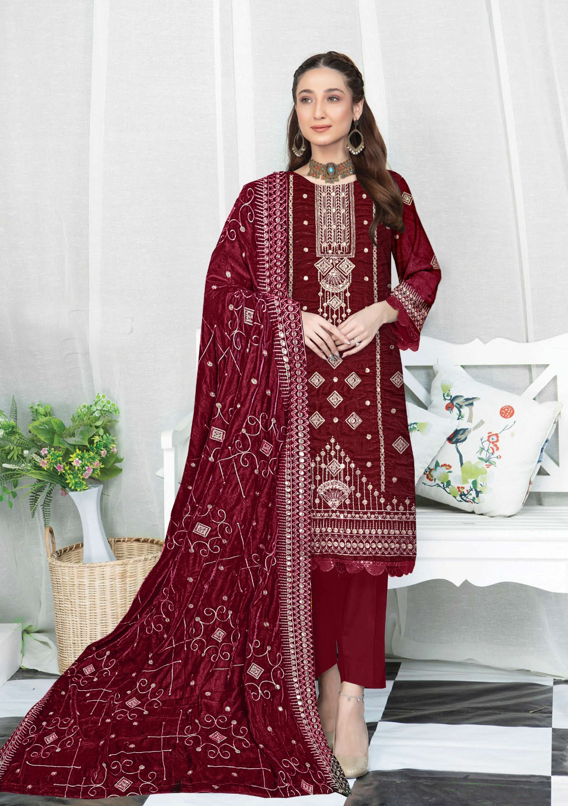 Velvet Embridery Suit #05