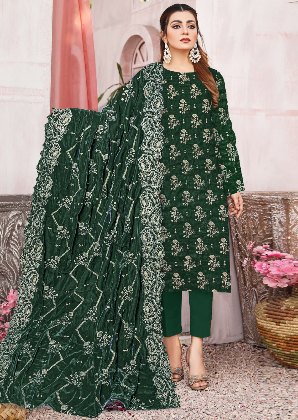 Velvet Embridery Suit #06