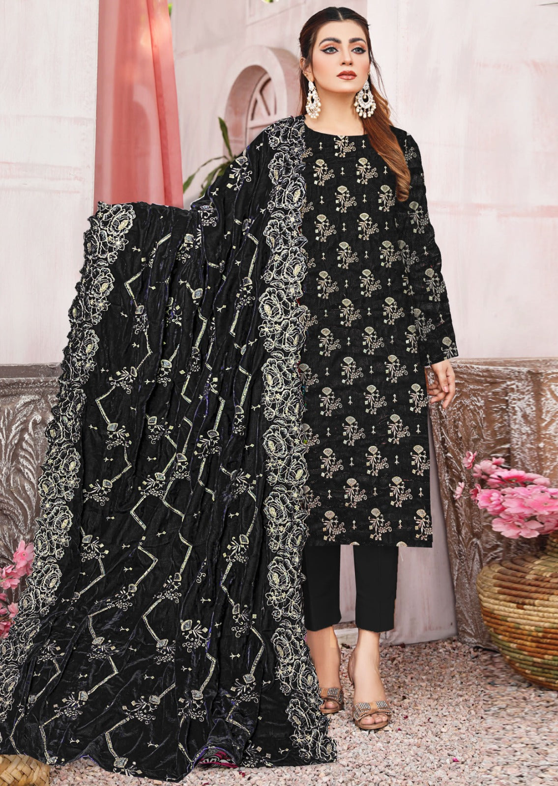 Velvet Embridery Suit #06