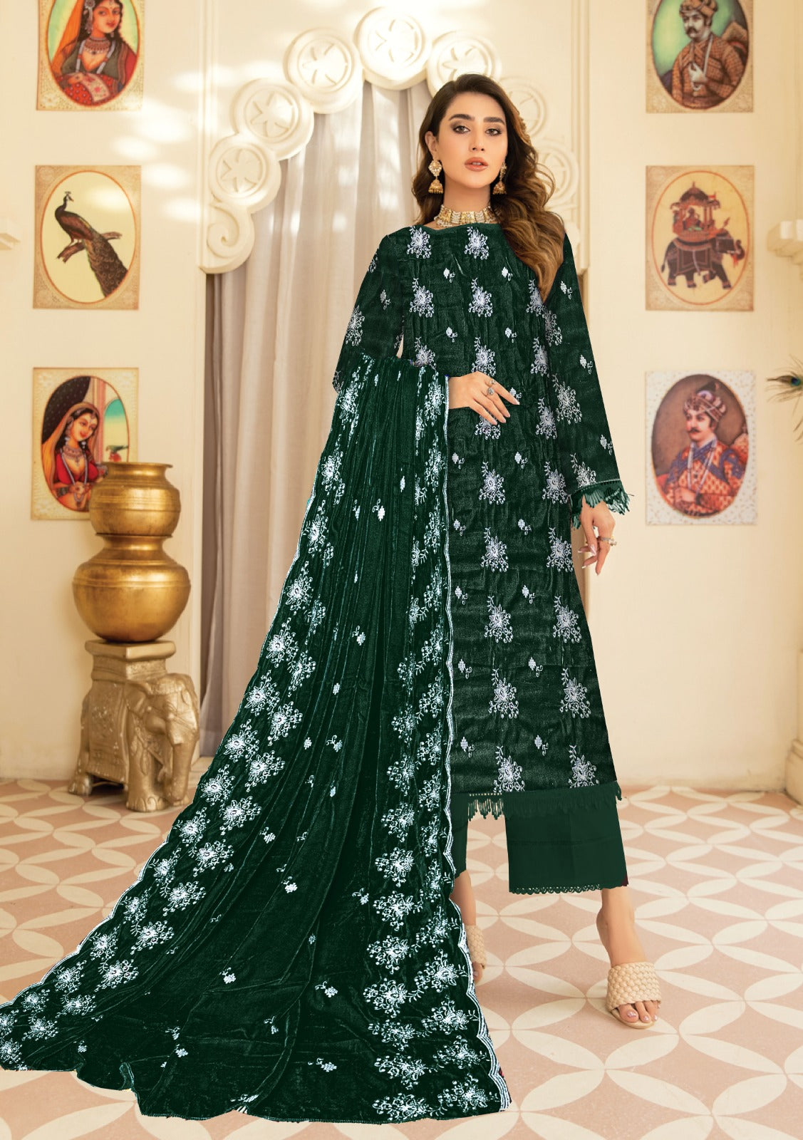 Velvet Embridery Suit #07