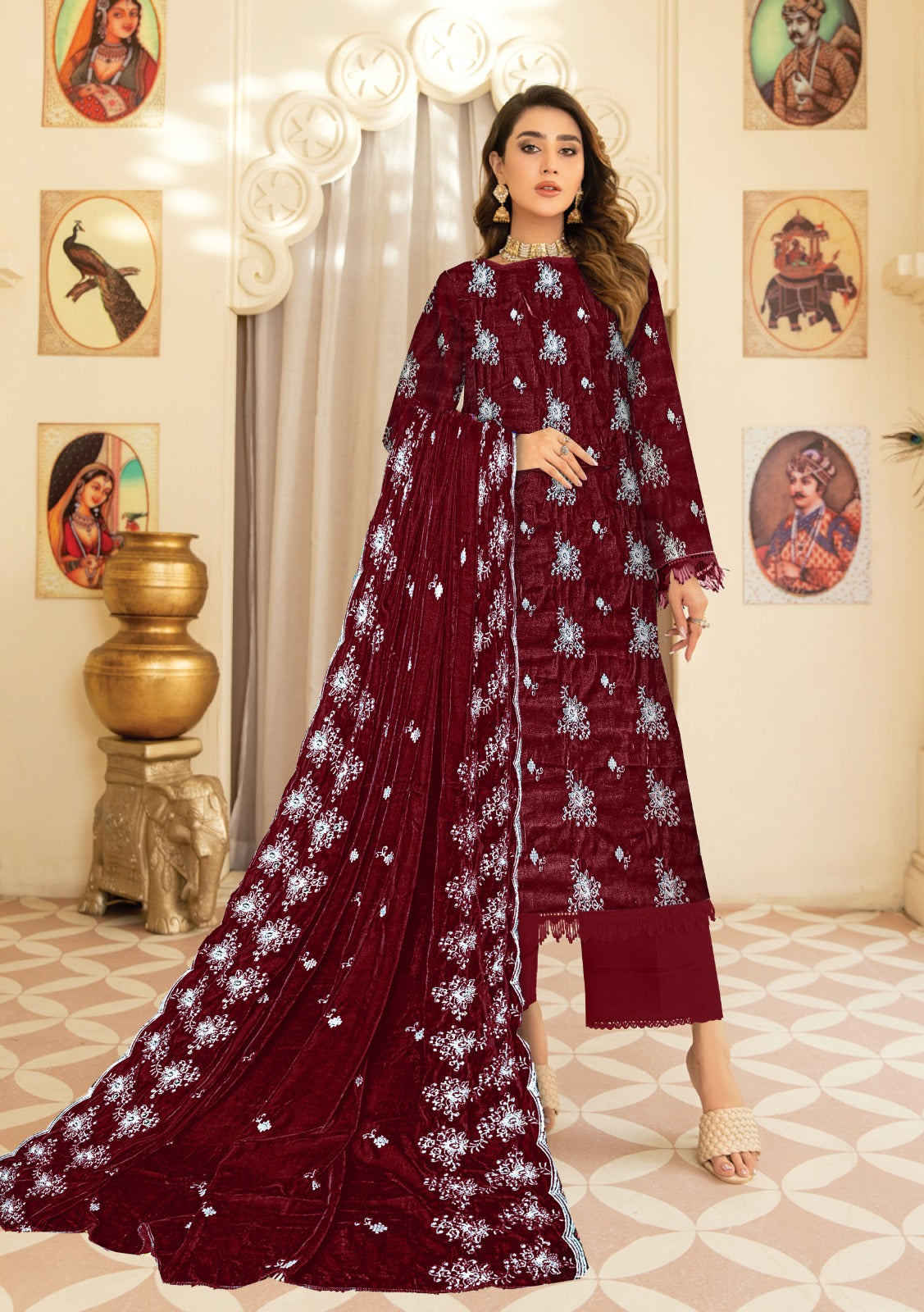 Velvet Embridery Suit #07