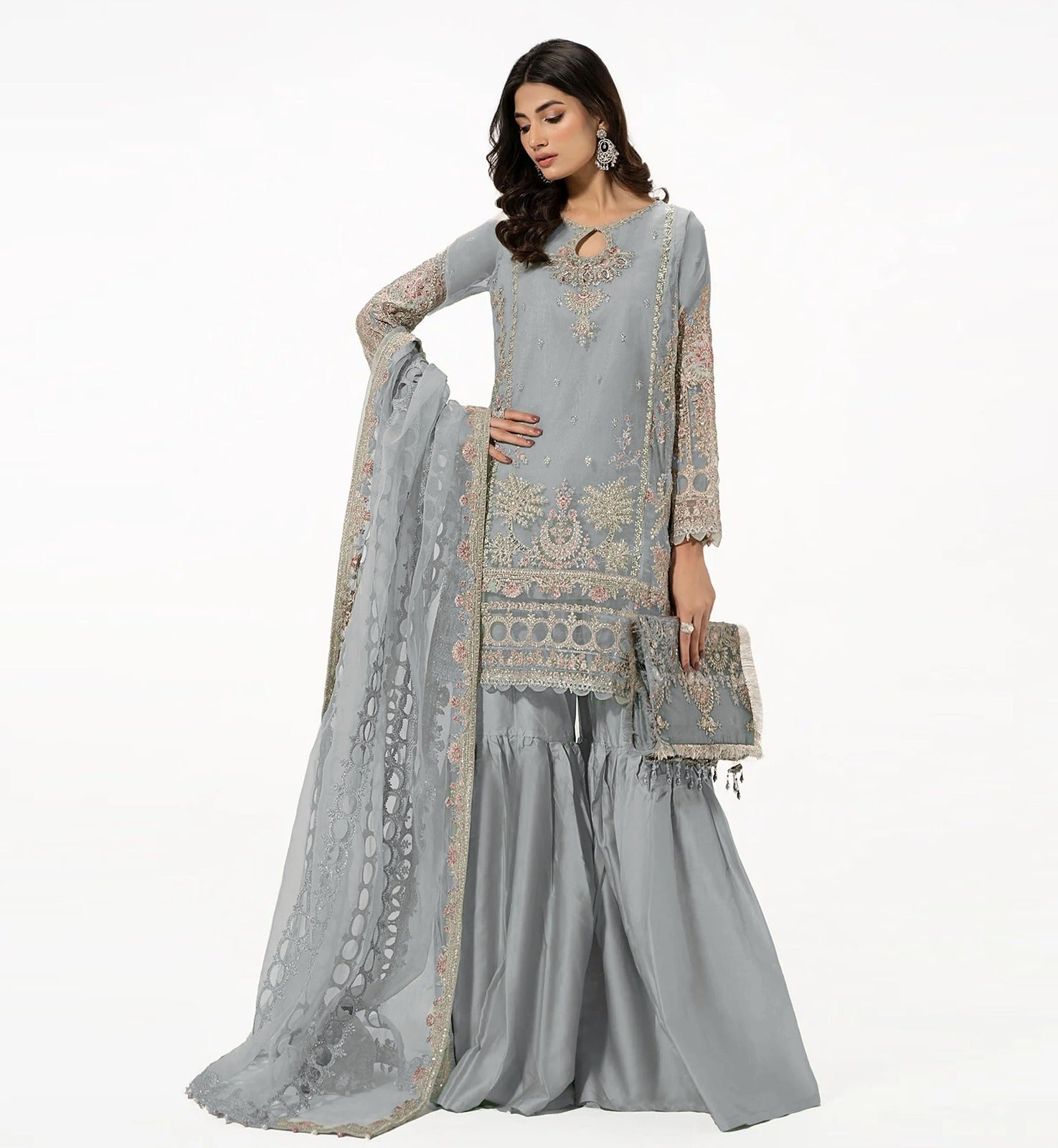 3PCViscous Embroidered Suit #A0010