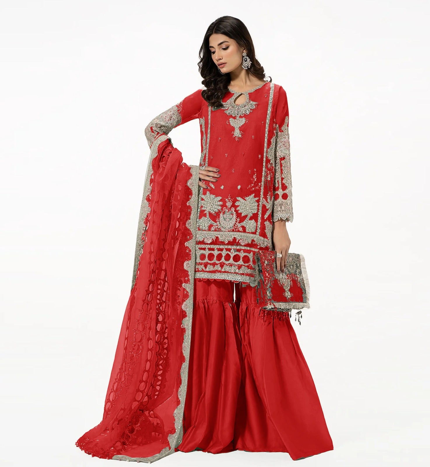 3PCViscous Embroidered Suit #A0010