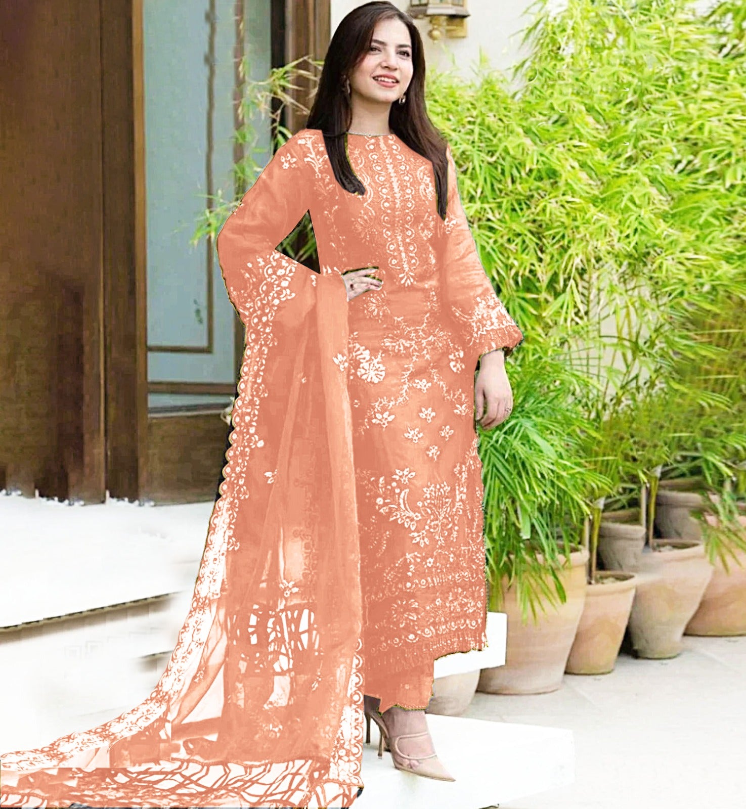 3PCViscous Embroidered Suit #AA011