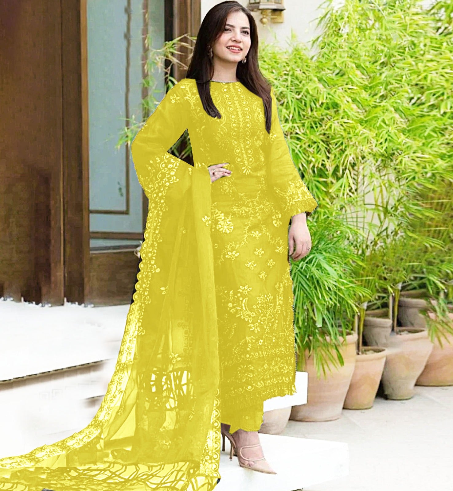 3PCViscous Embroidered Suit #AA011