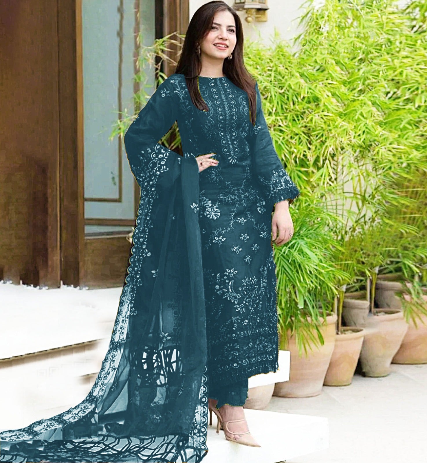 3PCViscous Embroidered Suit #AA011