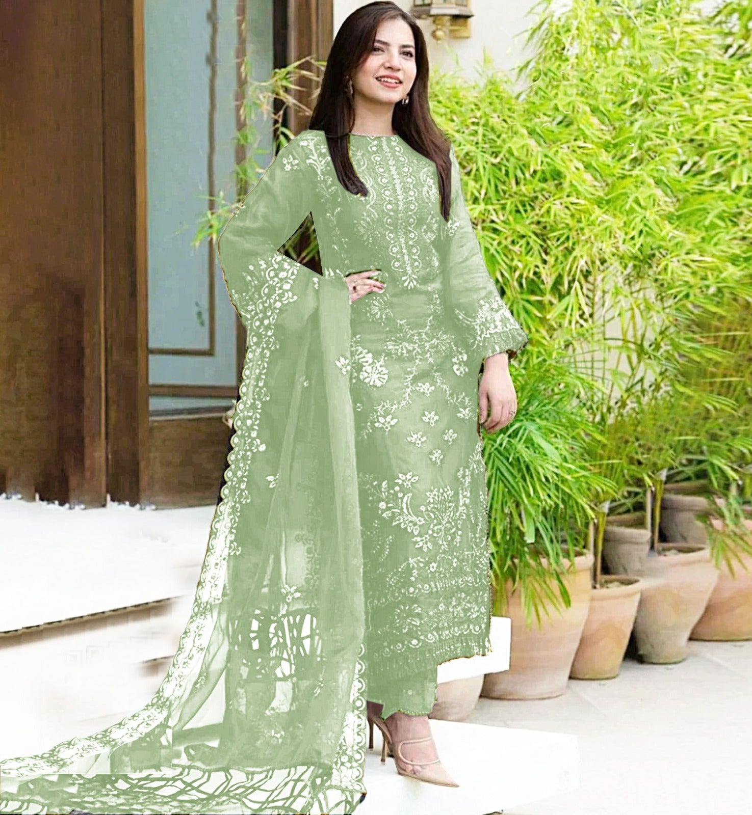 3PCViscous Embroidered Suit #AA011