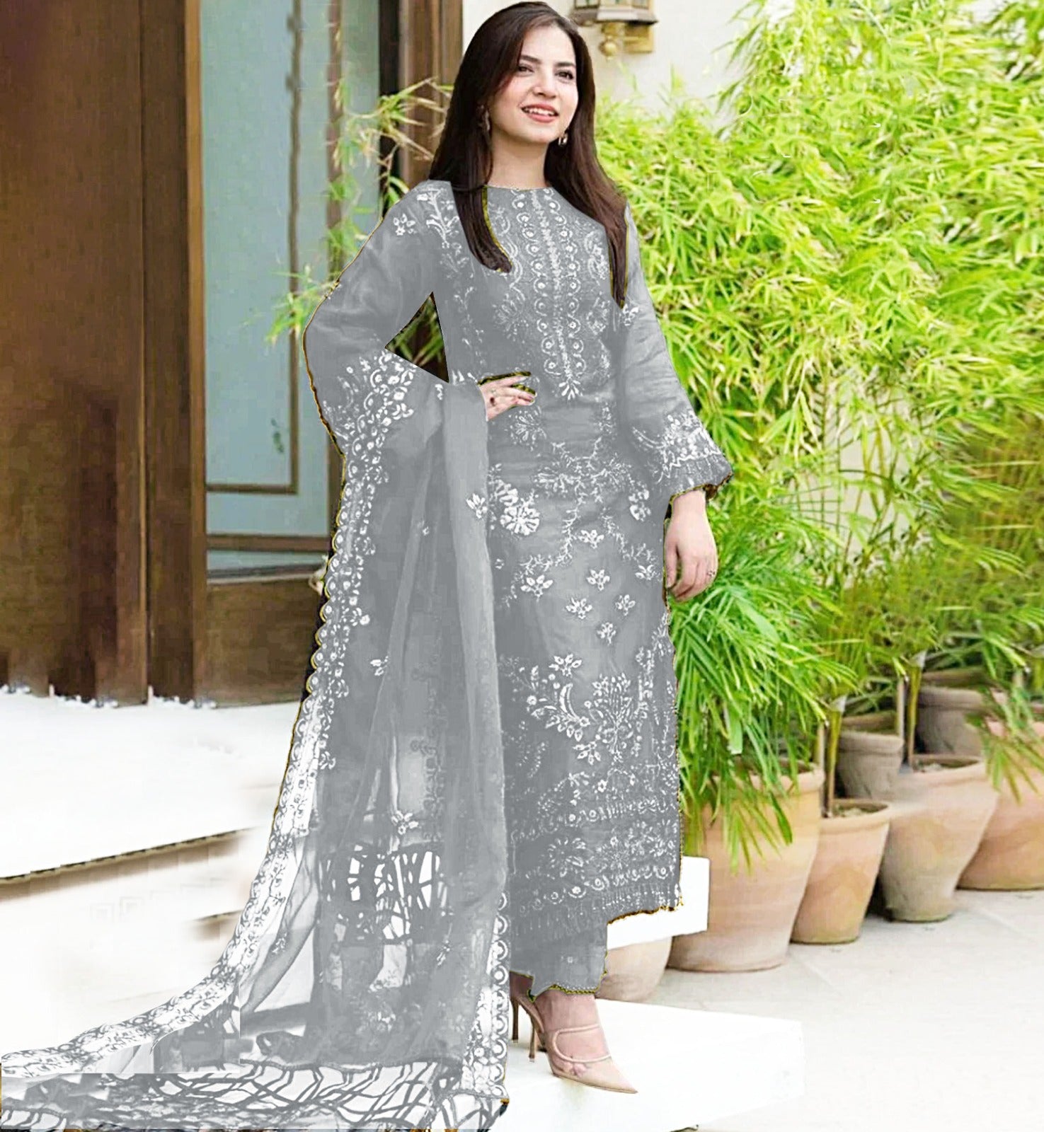 3PCViscous Embroidered Suit #AA011