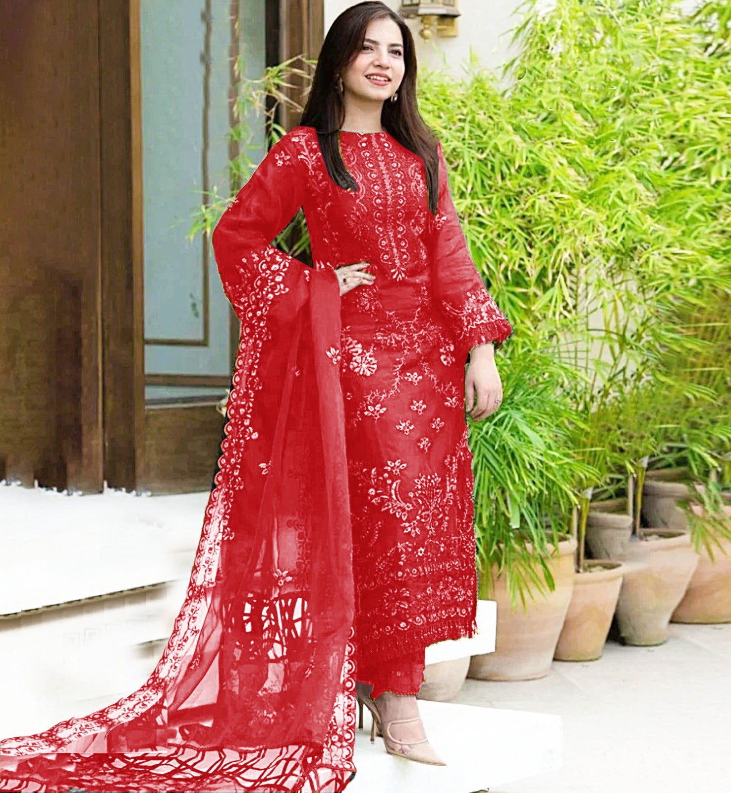 3PCViscous Embroidered Suit #AA011