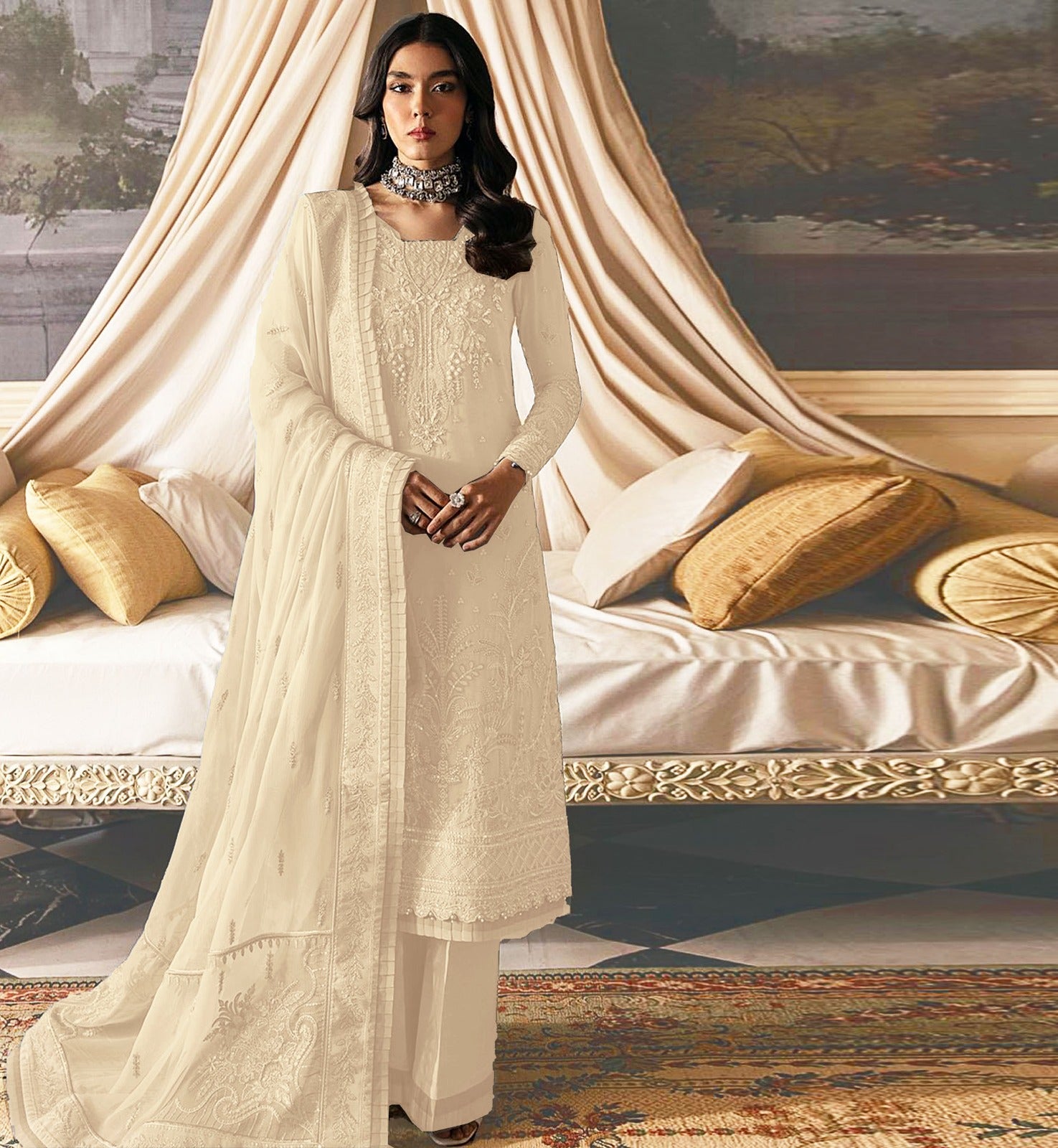 3PC Viscous Embroidered Suit #AA012