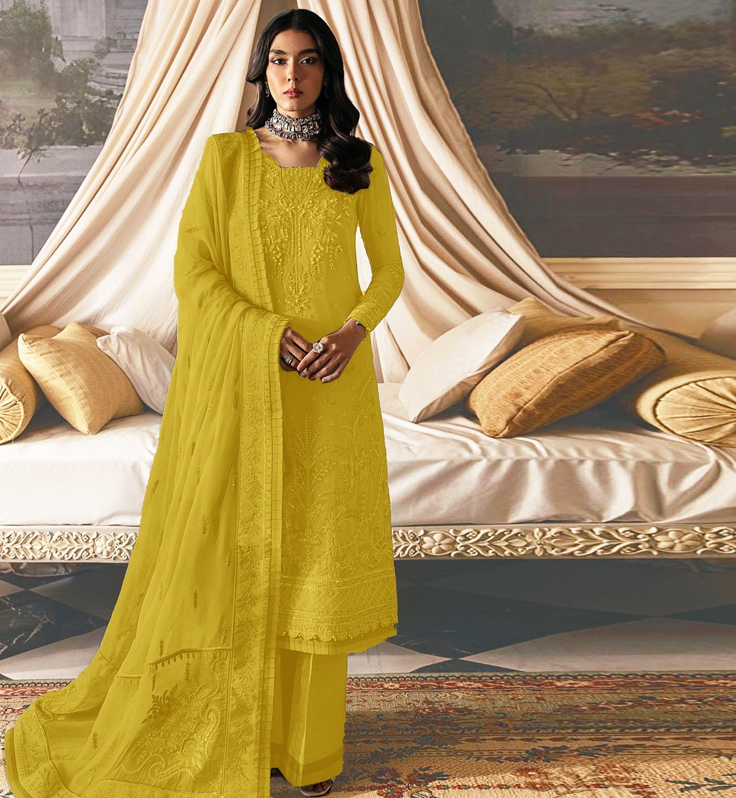 3PC Viscous Embroidered Suit #AA012