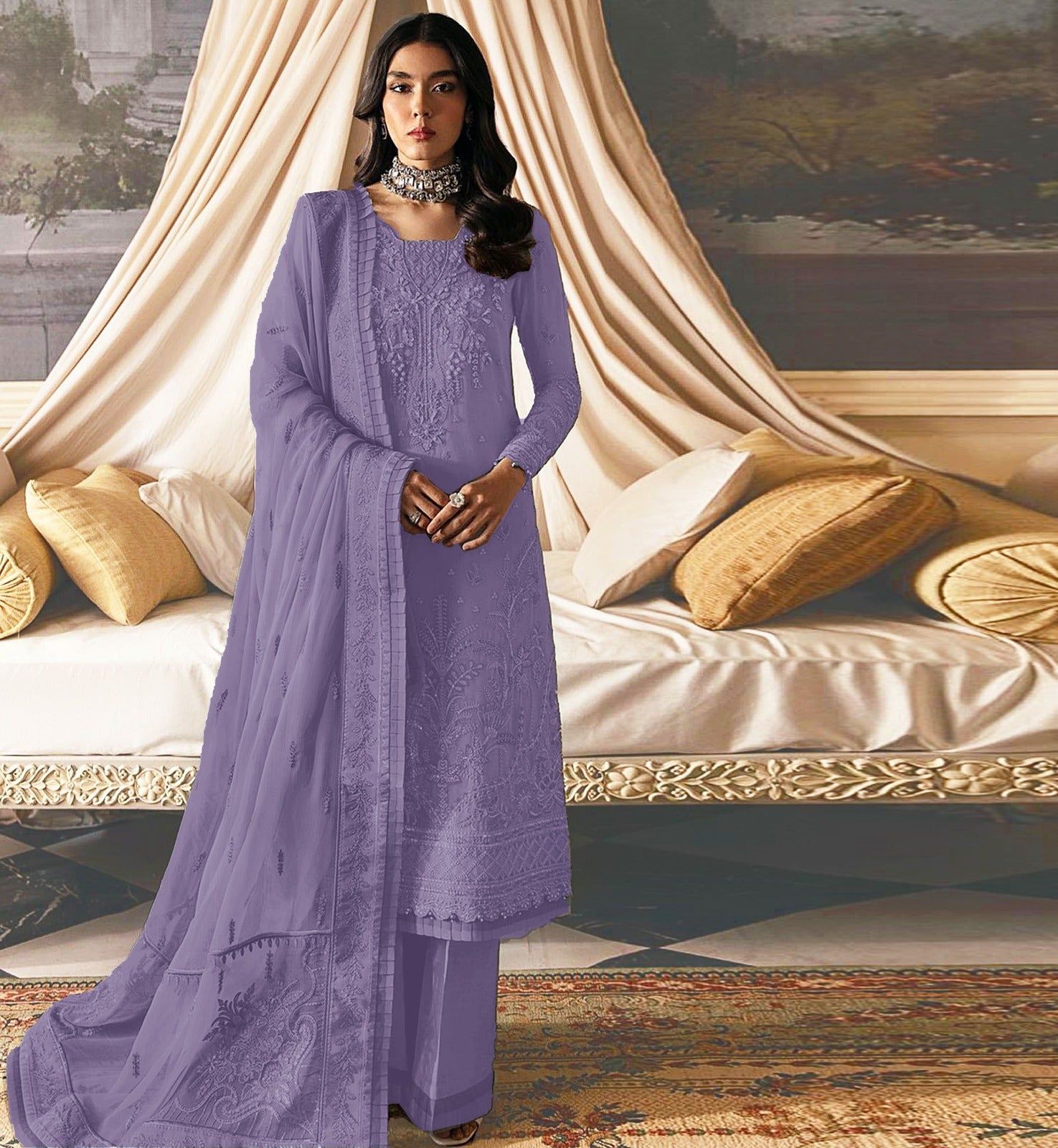 3PC Viscous Embroidered Suit #AA012