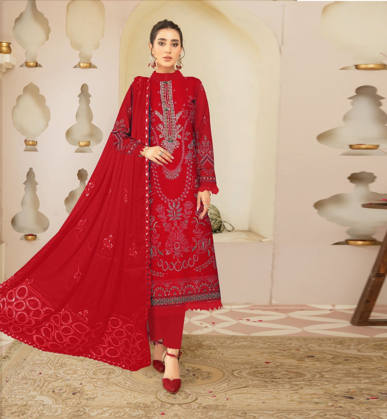 3PC Viscous Embroidered Suit #AA012