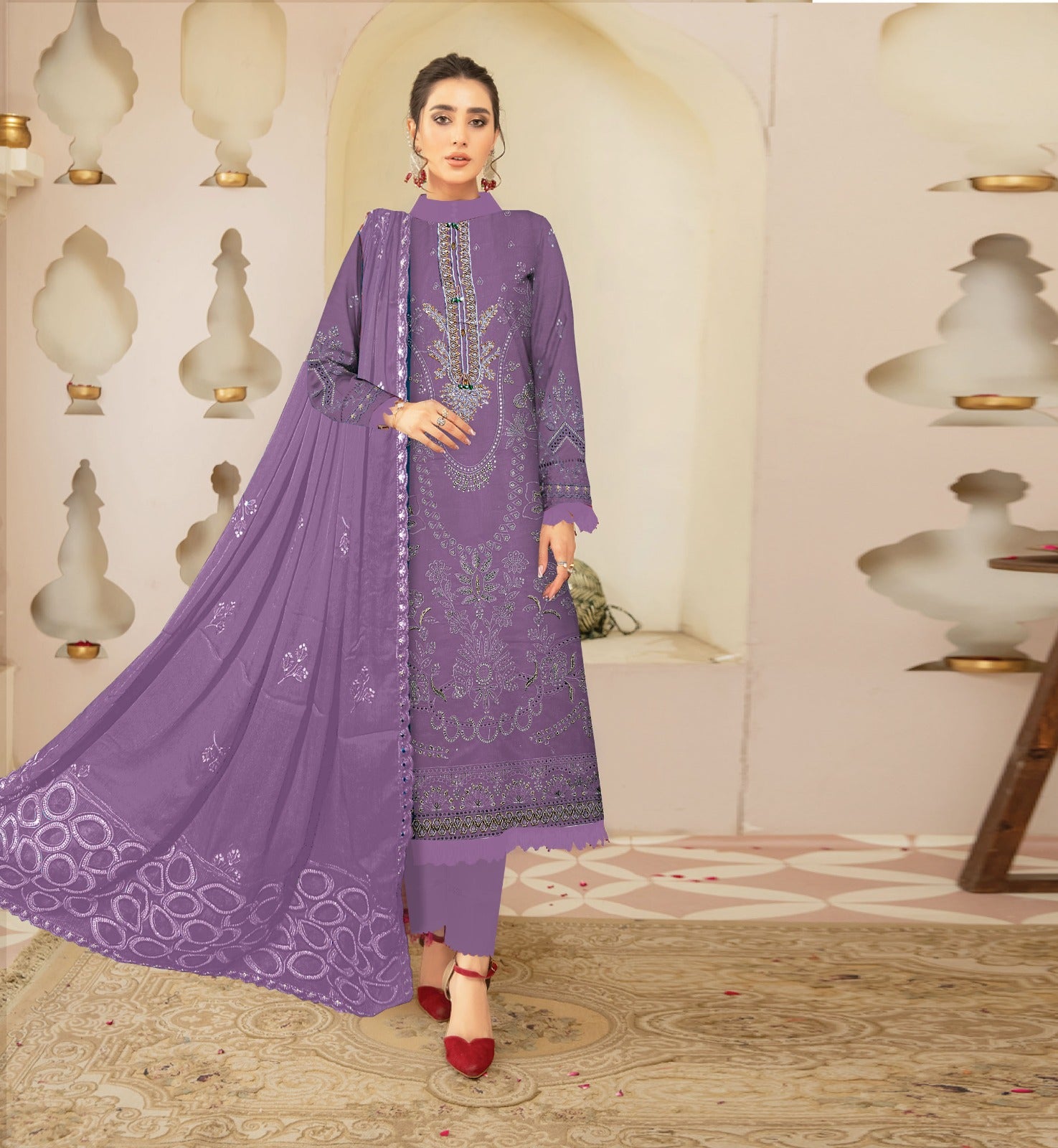 3PC Viscous Embroidered Suit #AA012