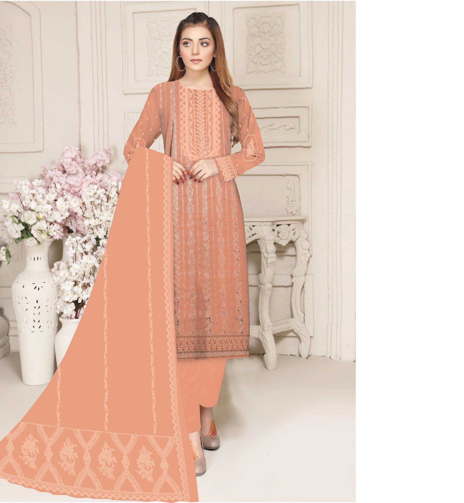 3PC Viscous Embroidered Suit #AA 0013