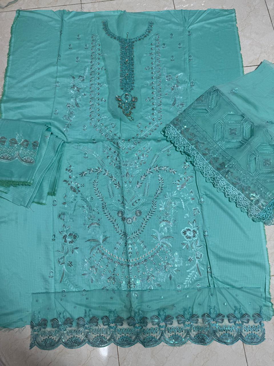 3PC Viscous  Embroidered Suit #AA 005