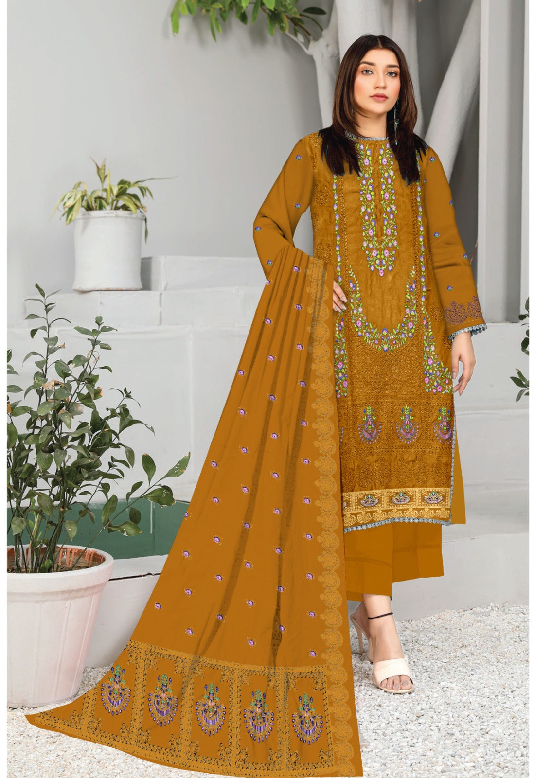 3PC Viscous Embroidered Suit #AA 004