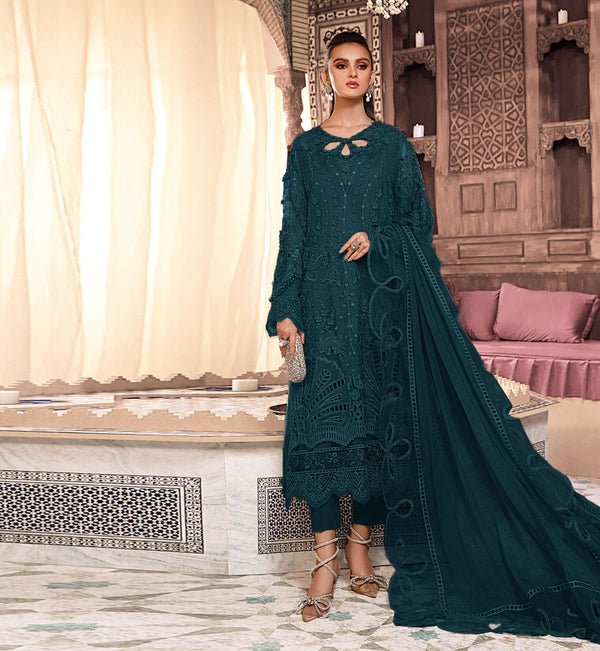3PC Viscous Embroidered Suit-AA002