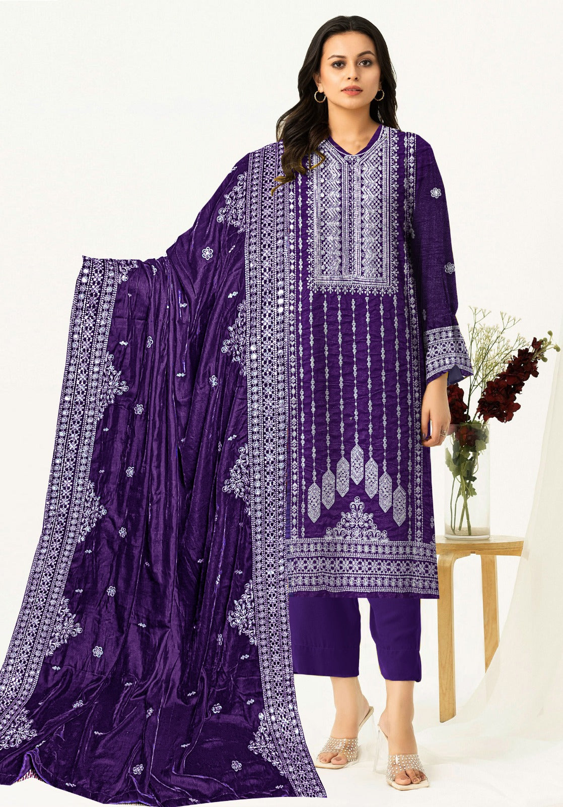 Velvet Embridery Suit #03