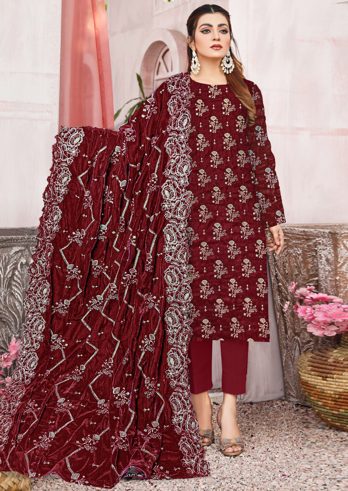 Velvet Embridery Suit #06