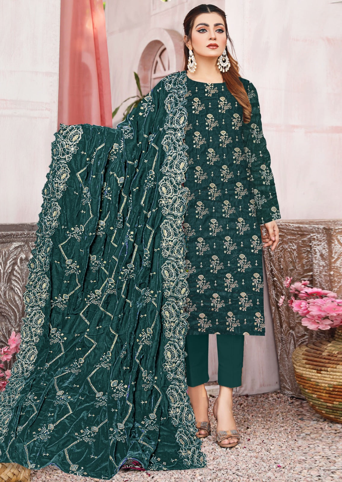 Velvet Embridery Suit #06