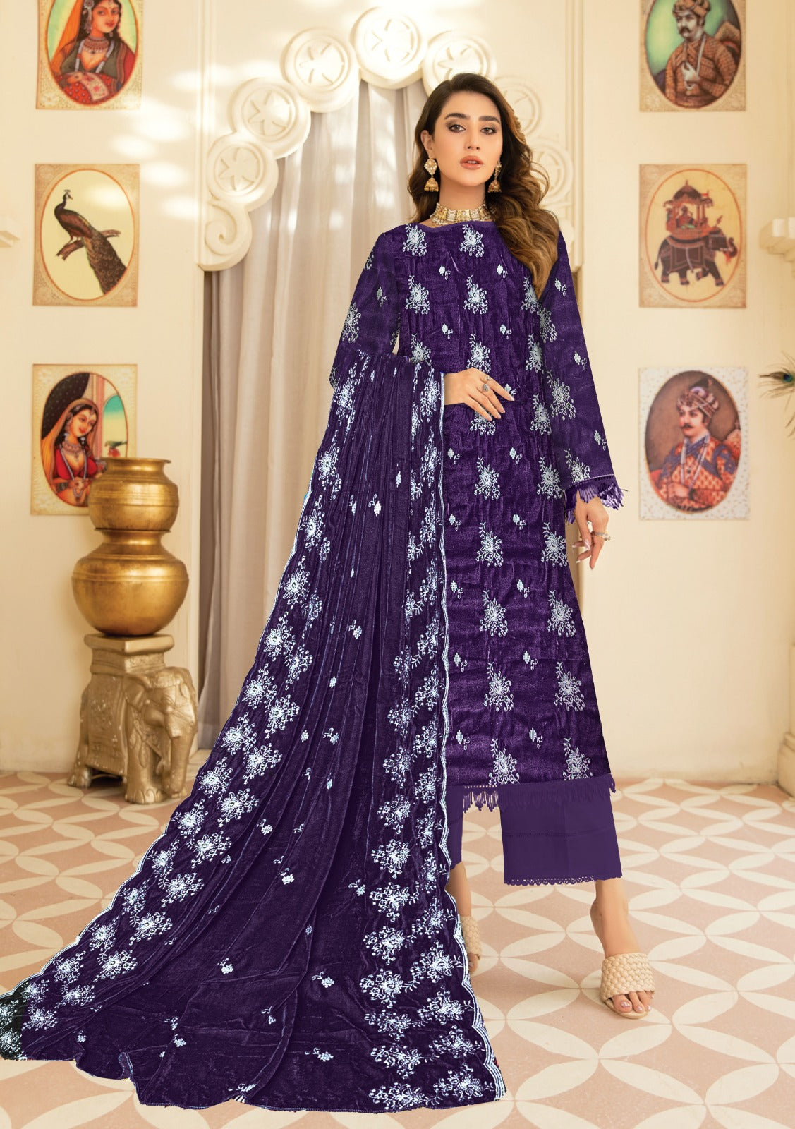 Velvet Embridery Suit #07