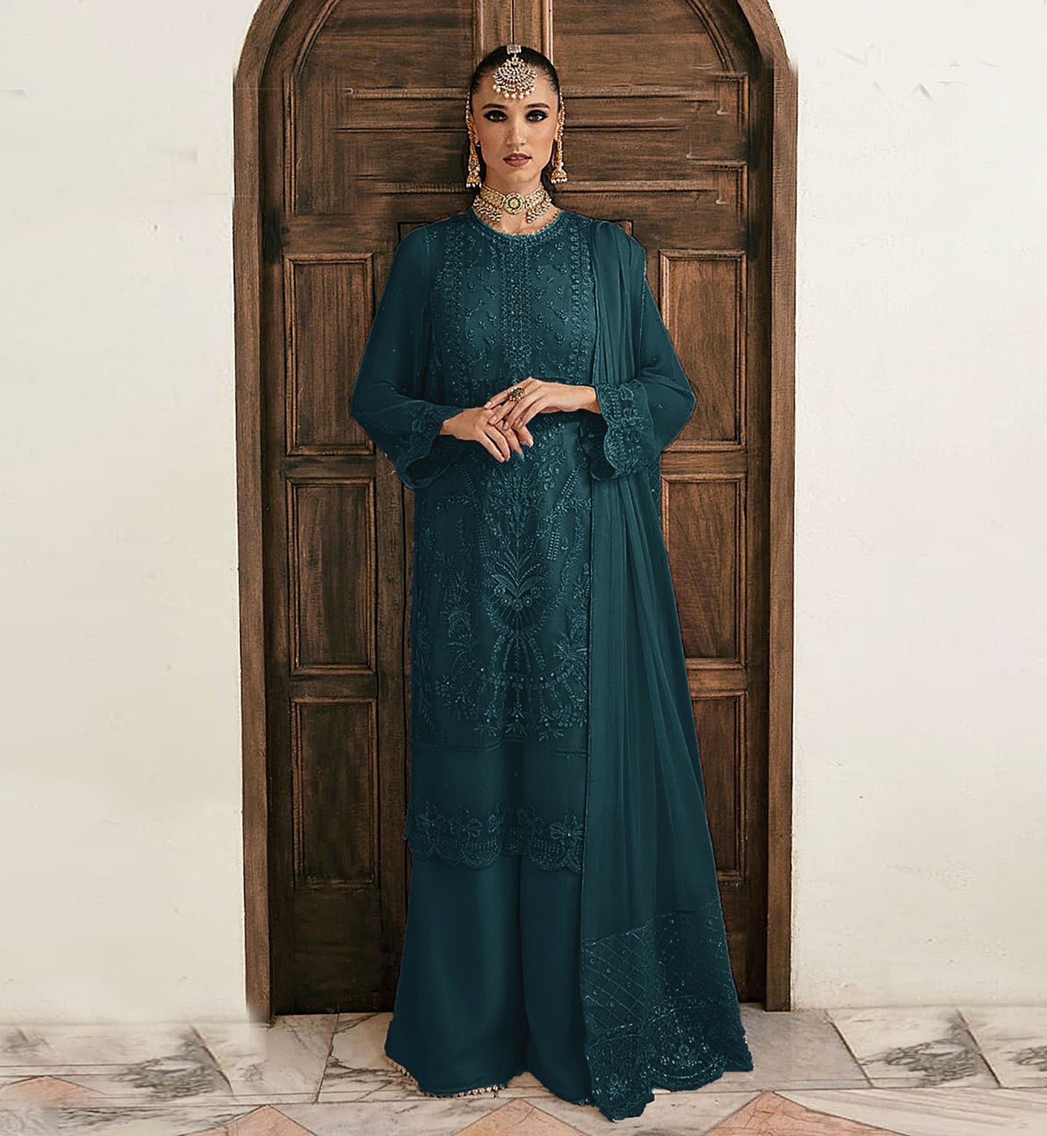 3PC Viscous  Embroidered Suit #AA 005