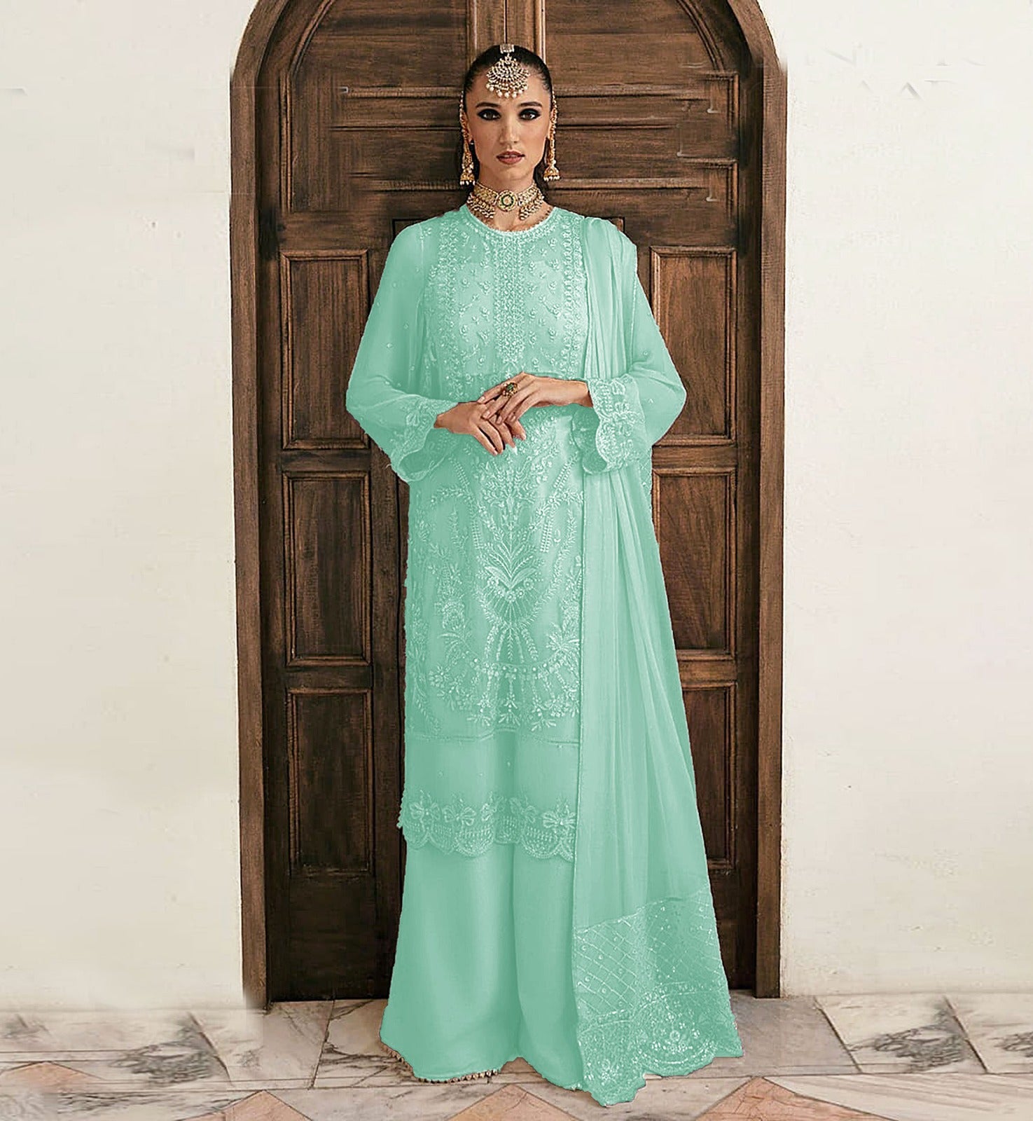 3PC Viscous  Embroidered Suit #AA 005