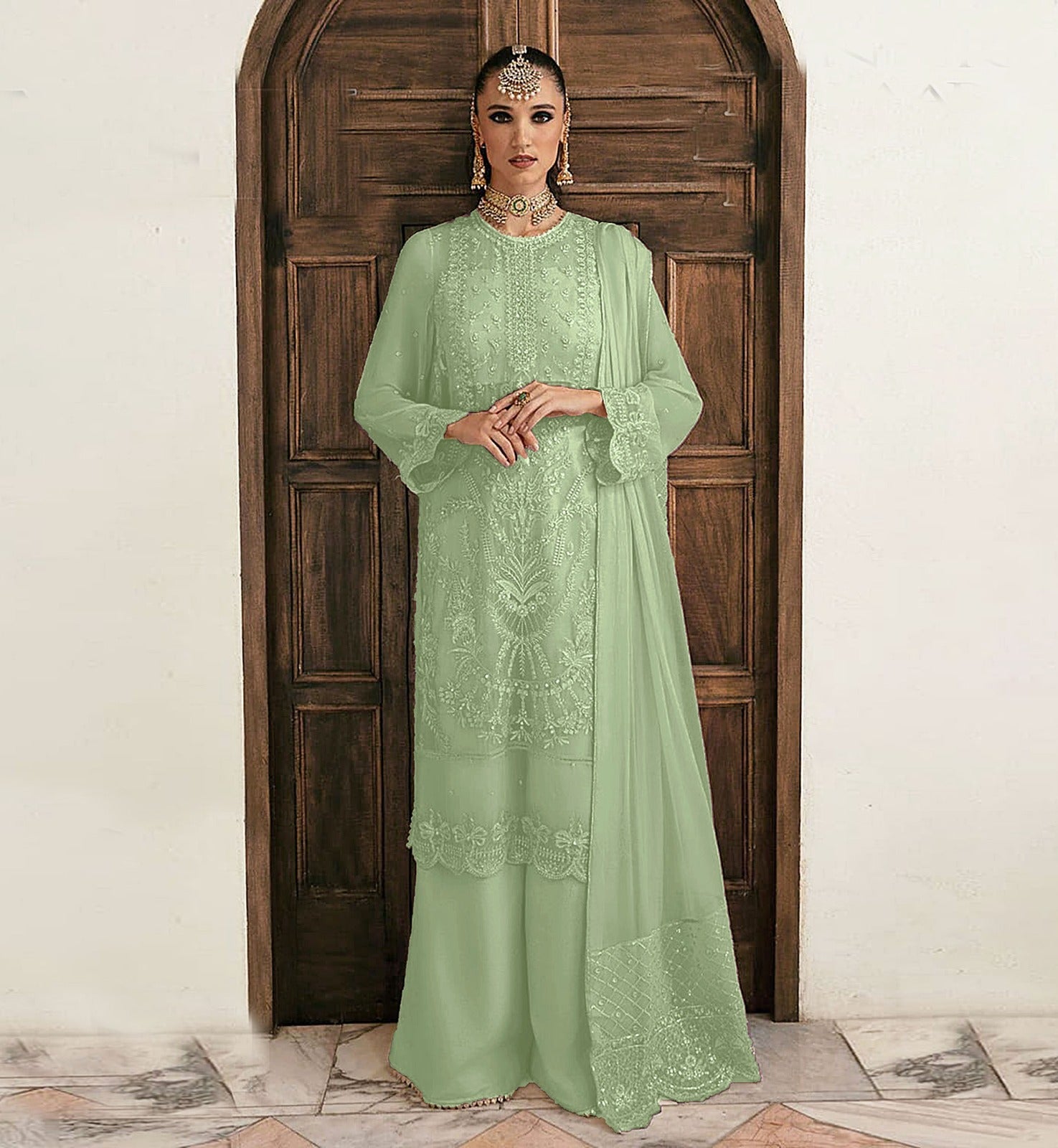 3PC Viscous  Embroidered Suit #AA 005