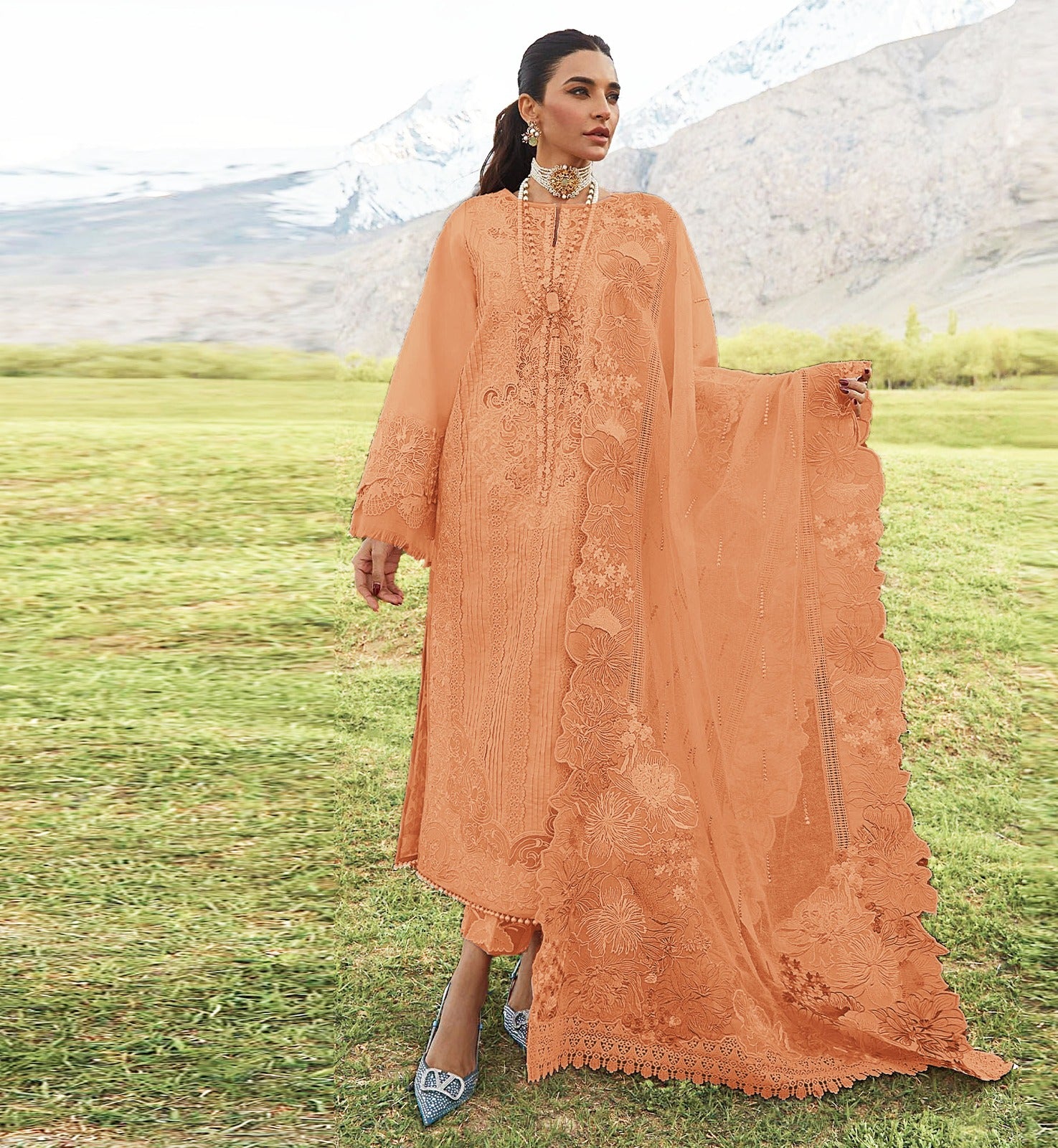 3PC Viscous  Embroidered Suit  #7