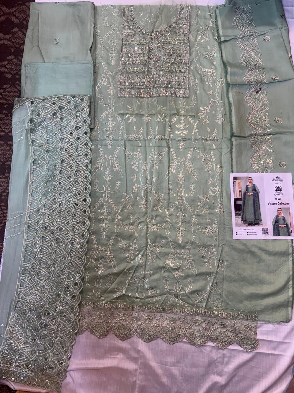 3PCViscous  Embroidered Suit #AA006