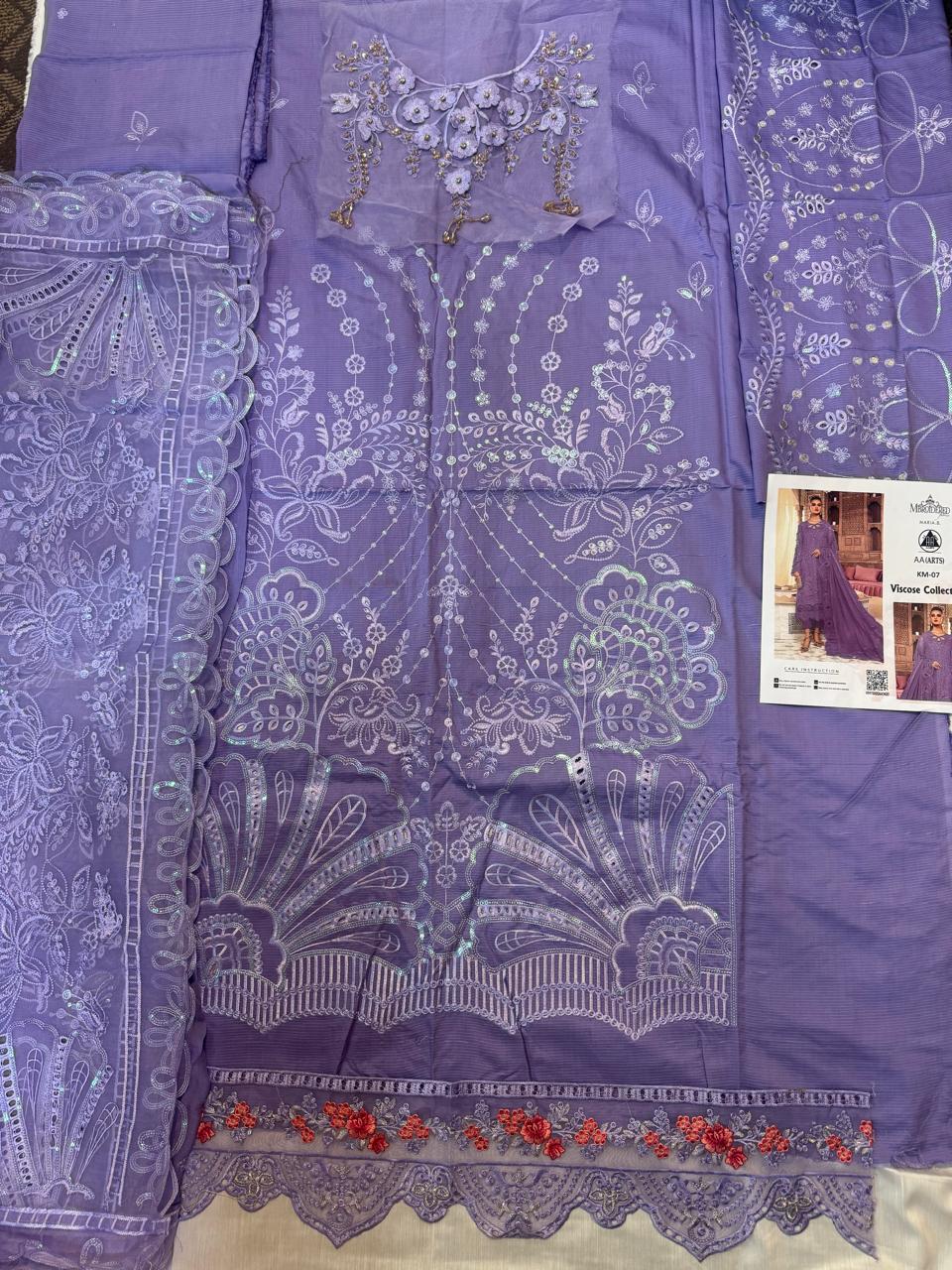 3PC Viscous Embroidered Suit-AA002