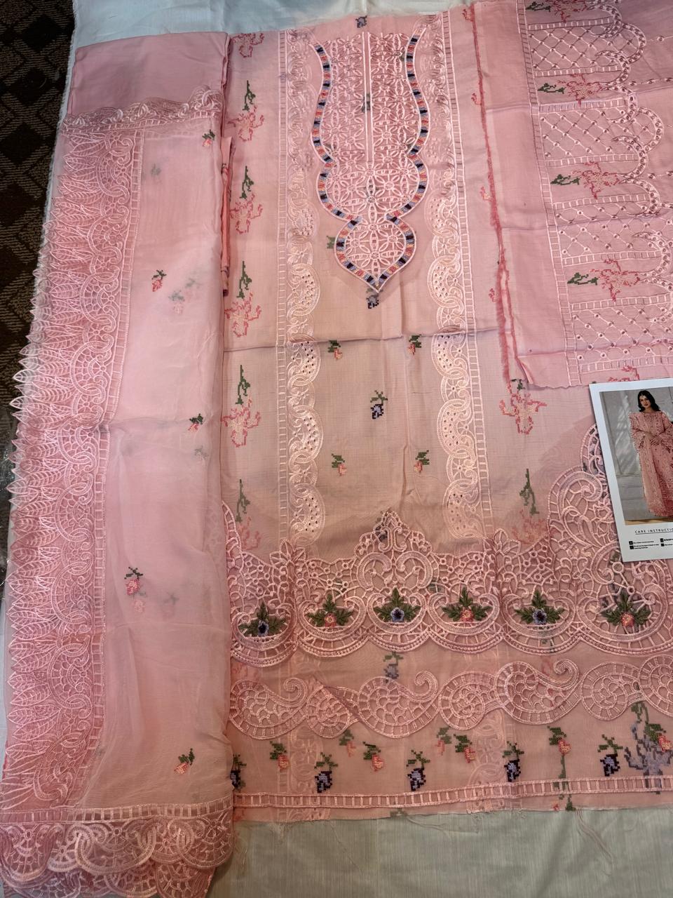 3PC Viscous Embroidered suit-AA001