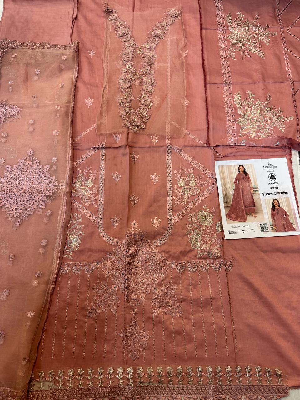 3PCViscous Embroidered Suit  #AA015