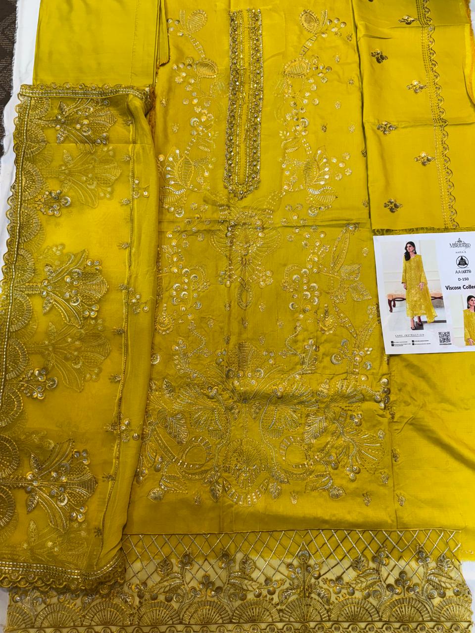 3PCViscous  Embroidered Suit #AA009