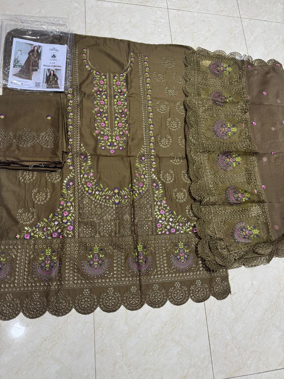 3PC Viscous Embroidered Suit #AA 004