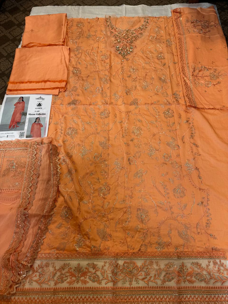 3PCViscous Embroidered Suit #AA008